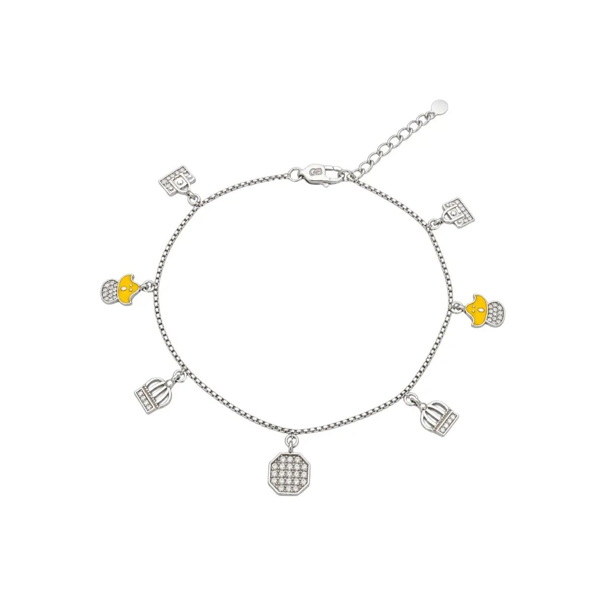 Elegant 925 Sterling Silver Anklet With Multi Charm Design For Women